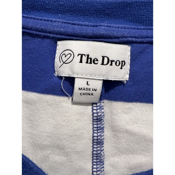 THE‎ DROP Women's  Sydney Blue White Striped Crop Top;  Size Large - Picture 2 of 5